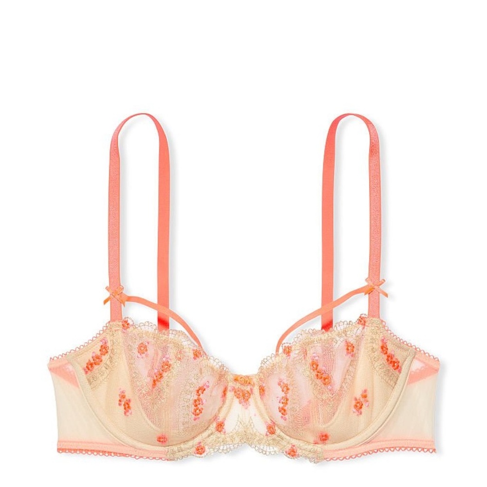 Victoria's Secret Wicked Unlined Heart Embroidery Balconette Bra 26415810 Color